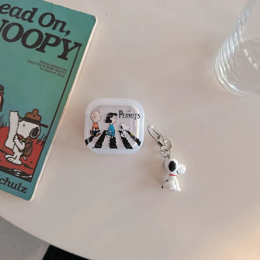 Cute Cartoon Snoopy Charlie Brown Earphone Case For Airpods 4 1 2 3 Pro 2 Wireless Bluetooth Headset Protective TPU Cover
