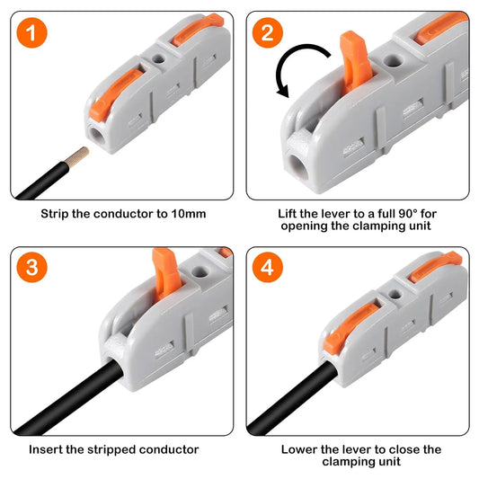 20/34/50PCS Lever Wire Connectors, 1 to 1 Inline Assemblable Wire Connector, Electrical Connectors Wire Terminals