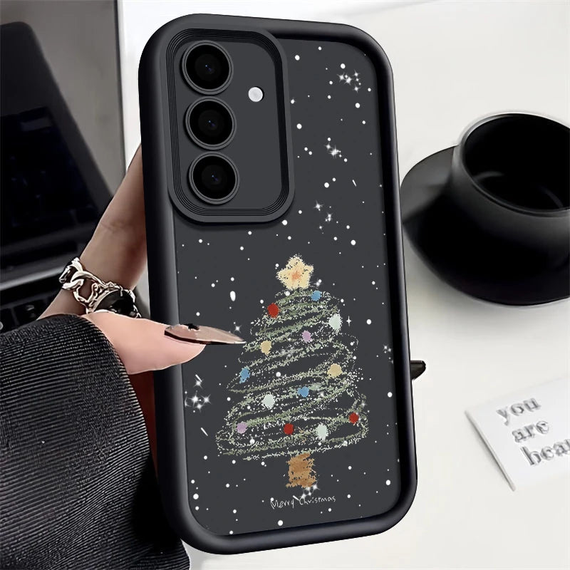 Christmas Tree Soft TPU Case For Samsung Galaxy S25 Edge S23 S24 Ultra S24 FE S22 A17 A16 A55 A54 A15 A56 A25 A36 5G Phone Cover