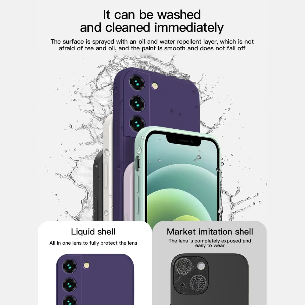Soft Liquid Silicone Case For Samsung Galaxy S21 S23 S10 Plus S20 FE S10E S22 Note 20 Ultra Cover