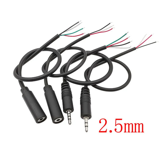 3Pcs 2.5mm/3.5mm Male Female 2/3/4Pole Mono/Stereo Aux Plug Jack Connector To Bare Wire End For DIY Audio Headphone Cable Repair