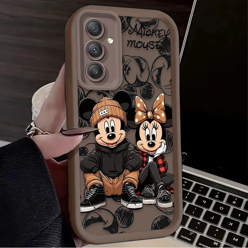 Fashion Disney Mickey Minnie Case for Samsung Galaxy S25 S24 S23 Ultra S22 S21 Plus FE 5G A54 A34 A14 A73 A53 A33 5G Soft Cover
