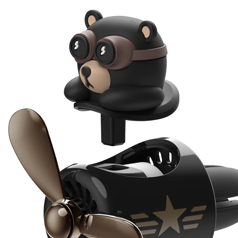 DIY aroma odorless car accessories interor decorations inside ornament plane pilot bear car air fresheners vent clip men cartoon