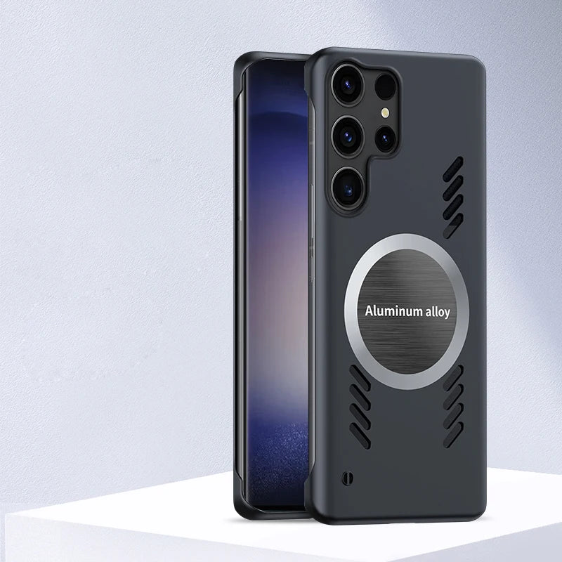 Luxury Graphene Heat Dissipation Cooling Magnetic Phone Case for Samsung S25 S24 S23 Ultra S22 Plus S21 S20 FE Frameless Cover