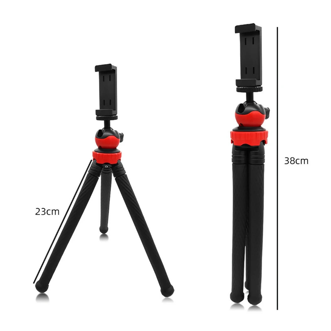 New 2in1 Flexible Octopus Tripod with Remote Control Selfie Stick Big Light Phone Holder Screw Portable for iPhone 13 14 Pro Max