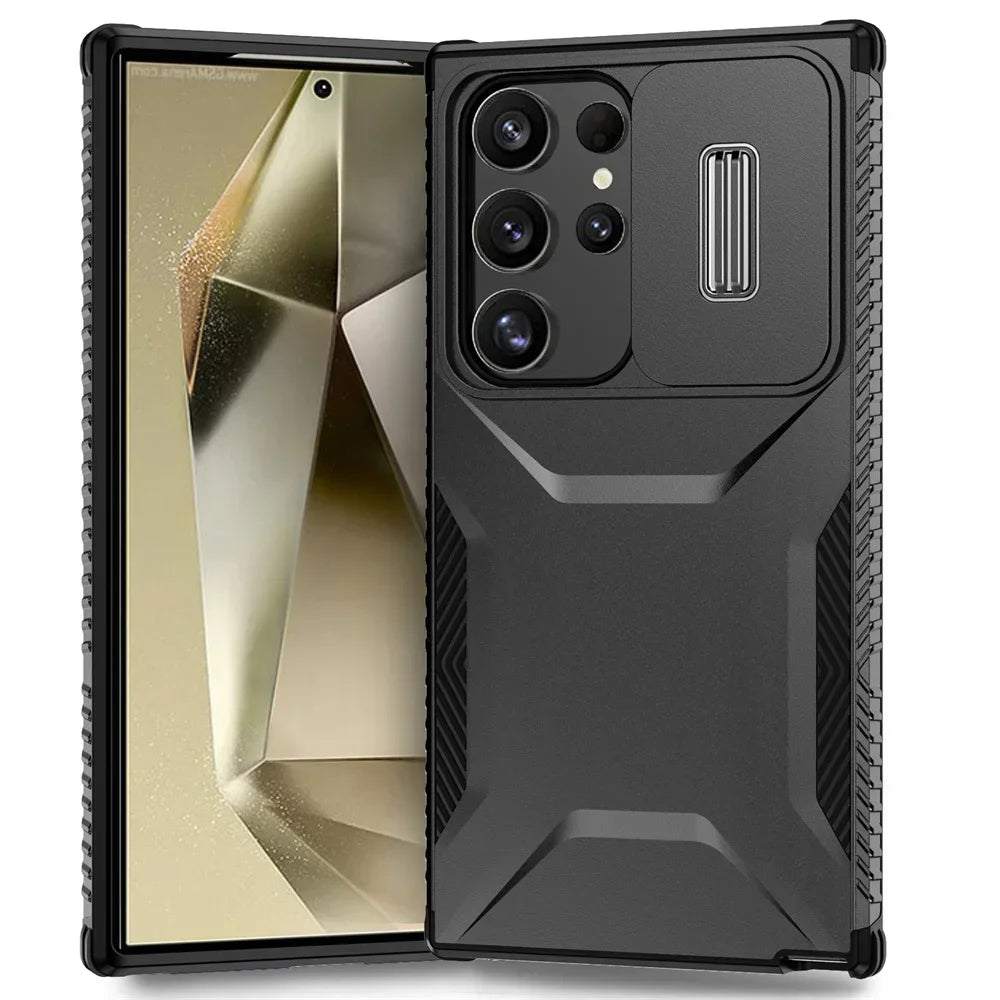 Case For Samsung Galaxy S25 S24 S23 Ultra Plus FE A55 A35 A56 A36 5G Military Grade Shockproof Protective Slide Camera Cover