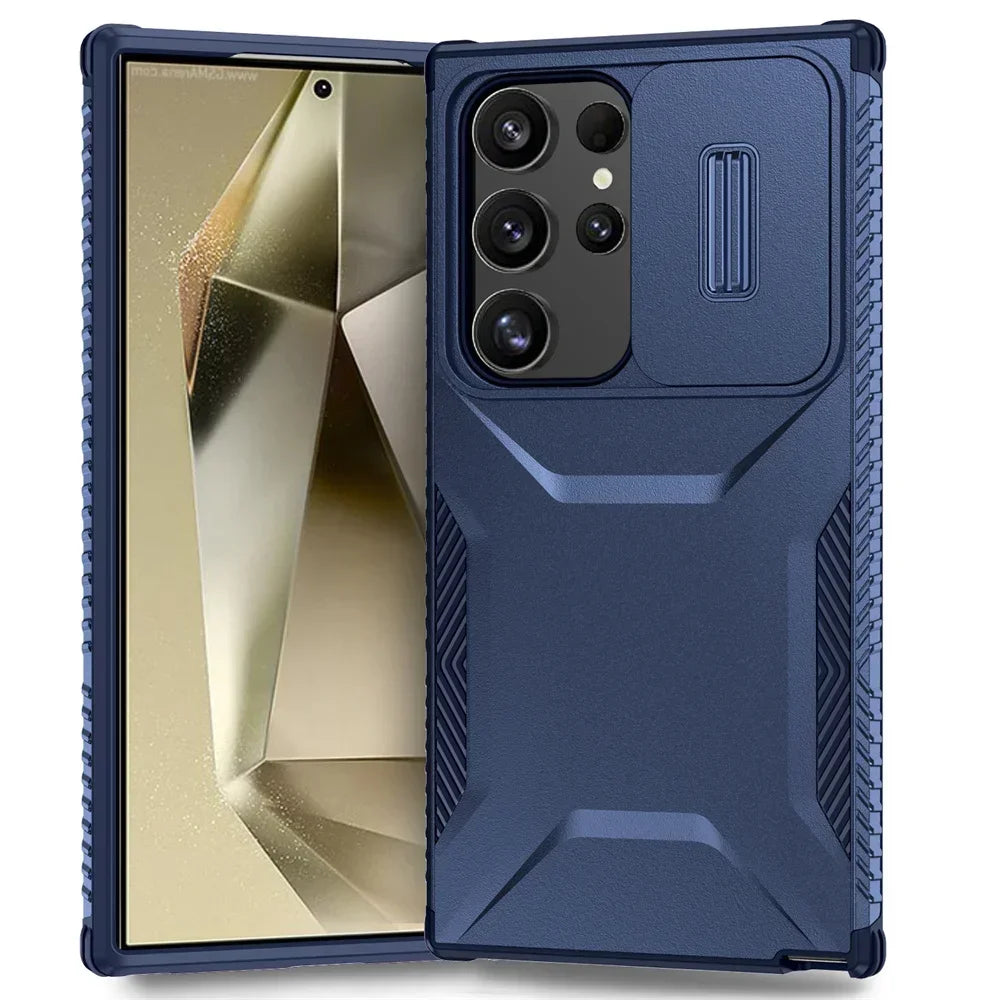 Case For Samsung Galaxy S25 S24 S23 Ultra Plus FE A55 A35 A56 A36 5G Military Grade Shockproof Protective Slide Camera Cover