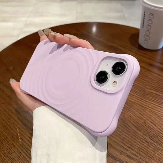 Water Ripple Liquid Silicone For Magsafe Wireless Charge Magnetic Case For iPhone 16 15 13 11 14 12 Pro Max Soft Shockproof Case