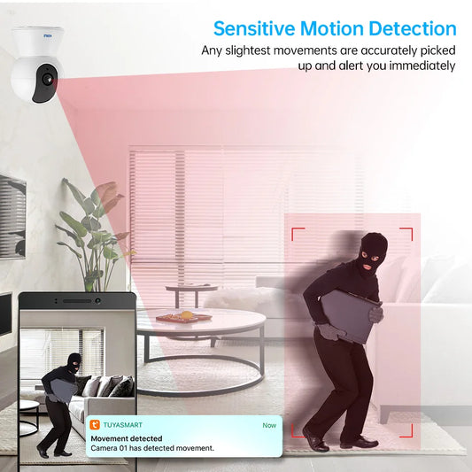 KERUI 5MP 4K WiFi IP Camera Works With Tuya Indoor Wireless Smart Home Security Human Detect Surveillance Camera Auto Tracking