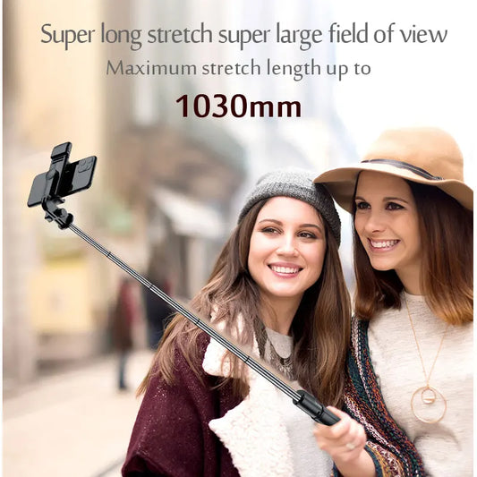 Portable Bluetooth Selfie Stick Retractable Multifunctional 103CM Phone HoldeTripod With Selfie light Wireless Remote Shutter