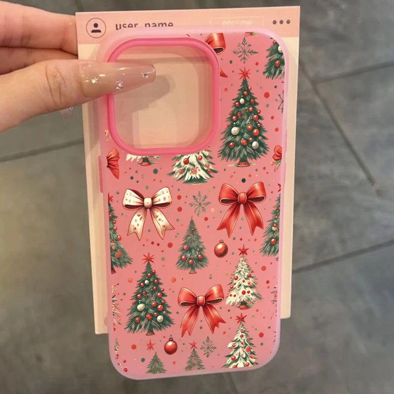 Christmas Tree Red Bow Pattern Phone Case for Xiaomi Redmi Note 14 13 12 Pro Plus 5G 12S 11 10 Redmi 14C 13C 2-in-1 Matte Cover