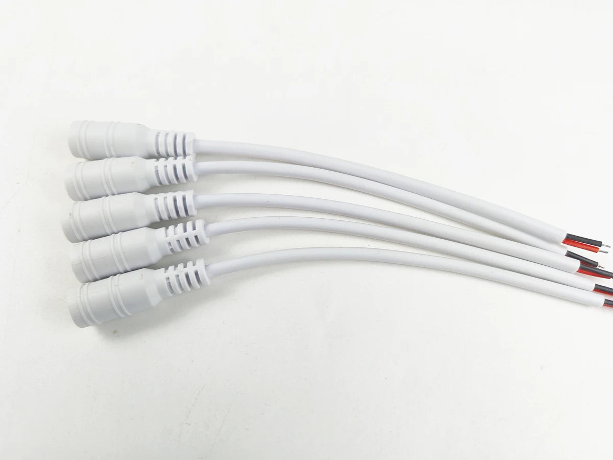 1/5/10 Pcs 5.5x2.1mm DC Male Female Power Plug Cable Wire Jack Adapter Connector for CCTV Single Color 3528 5050 LED Tape Light