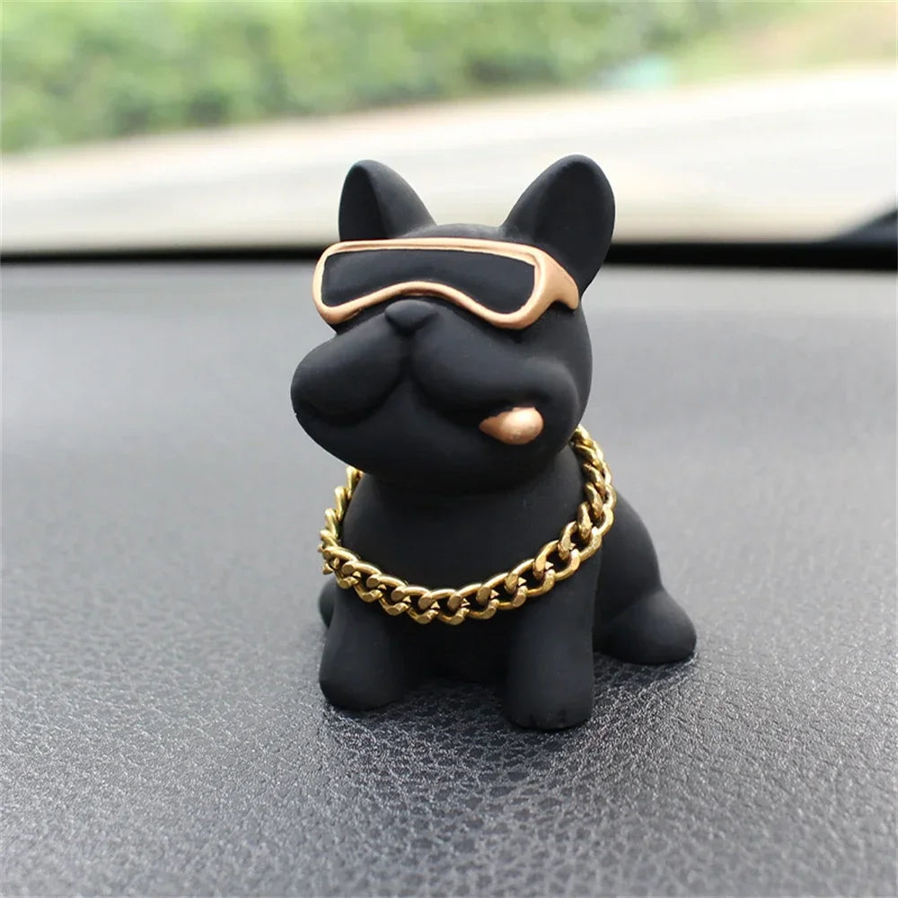 Wear-resistant Bulldog Car Ornaments Feel Comfortable Resin Material Car Dashboard Decoration Car Accessories Interior Decor
