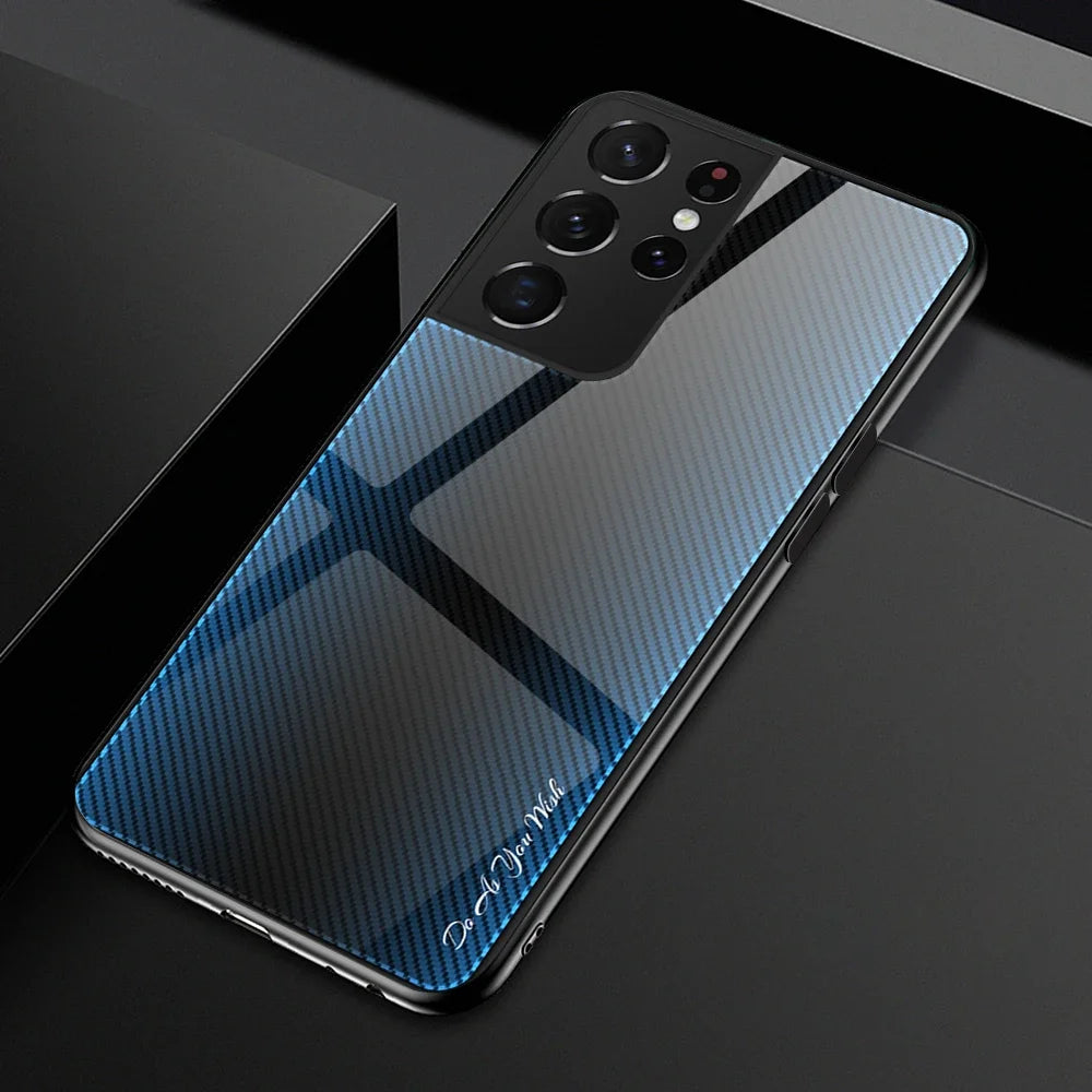 Luxury Gradient Phone Cover For Samsung Galaxy S23 S21 S22 S24 S25 Ultra Plus Note 20 Ultra S21 FE S20 S23 FE 5G Case Glass Case