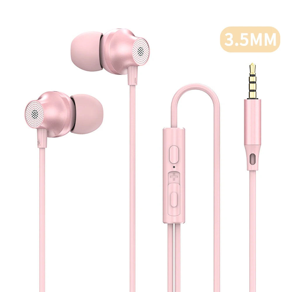 9D HIFI Heavy Bass Metal Wired Earphone Digital Type-C/3.5mm AUX With Mic In-Ear Earbuds Sport Music Headset For Samsung Android