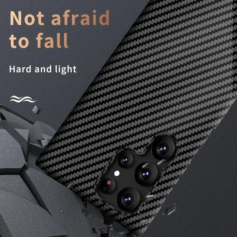 Luxury Carbon Fiber Case For Samsung Galaxy S25 S24 S23 S22 S21 Ultra Plus S24Ultra 5G Cover Hard PC Ultra Thin Protective Cases