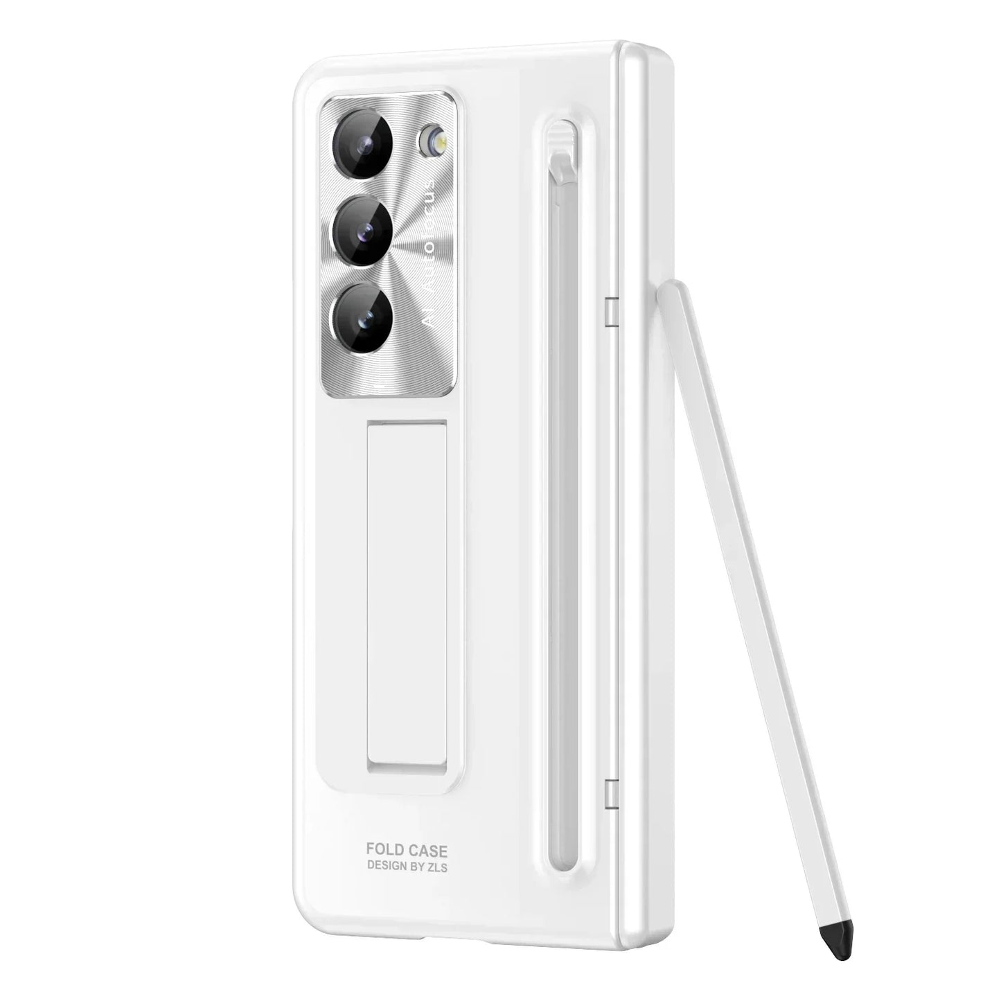 With Touch Pen Tempered Glass Film Stand Fold Phone Cover for Samsung Galaxy Z Fold 6 5 4 5G 360 Full Protection Hinge Case