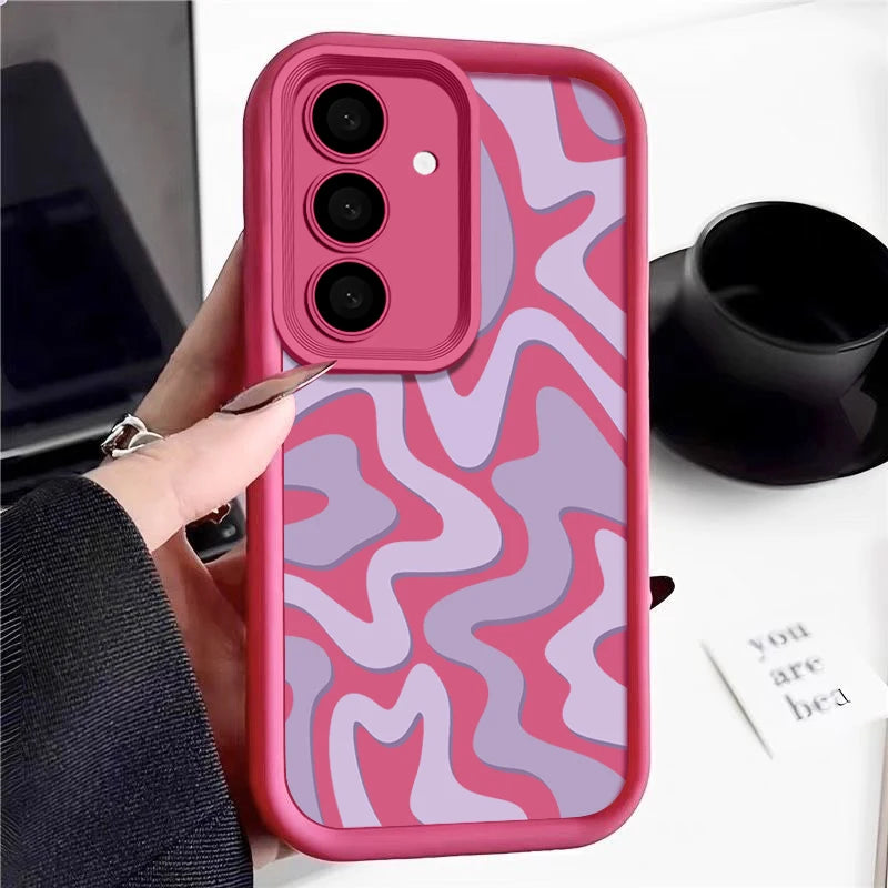 Striped Pattern Phone Case For Samsung Galaxy A16 A55 A54 A15 A14 A25 A35 A56 5G S25 Edge S25 S24 S23 S22 Ultra S24 FE TPU Cover