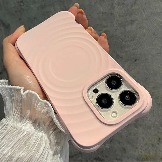 Water Ripple Liquid Silicone For Magsafe Wireless Charge Magnetic Case For iPhone 16 15 13 11 14 12 Pro Max Soft Shockproof Case