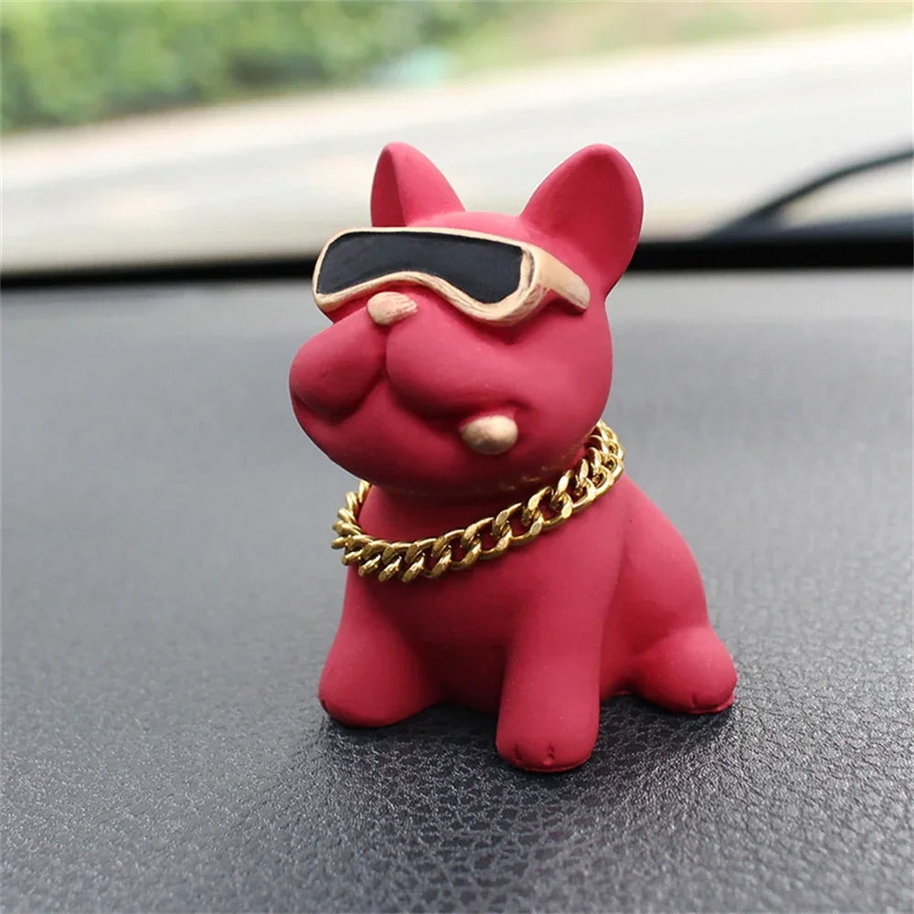 Wear-resistant Bulldog Car Ornaments Feel Comfortable Resin Material Car Dashboard Decoration Car Accessories Interior Decor