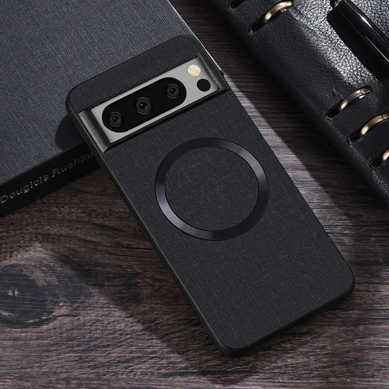 for Magsafe Fabric Cloth Case for Google Pixel 9 8 7 6 Pro XL 7A 8A 6A Magnetic Wireless Charging Slim Cover for Pixel 9Pro 8Pro