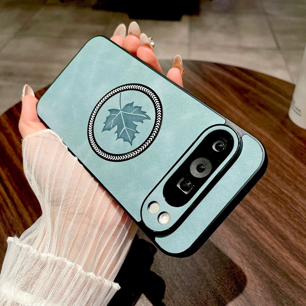 Luxury Faux Leather Case For Google Pixel 9 8 7 Pro XL A 9A 8A 7A Cover For Pixel 9 8 7 Pro XL 9A 8A 7A Magsafe Wireless Charge