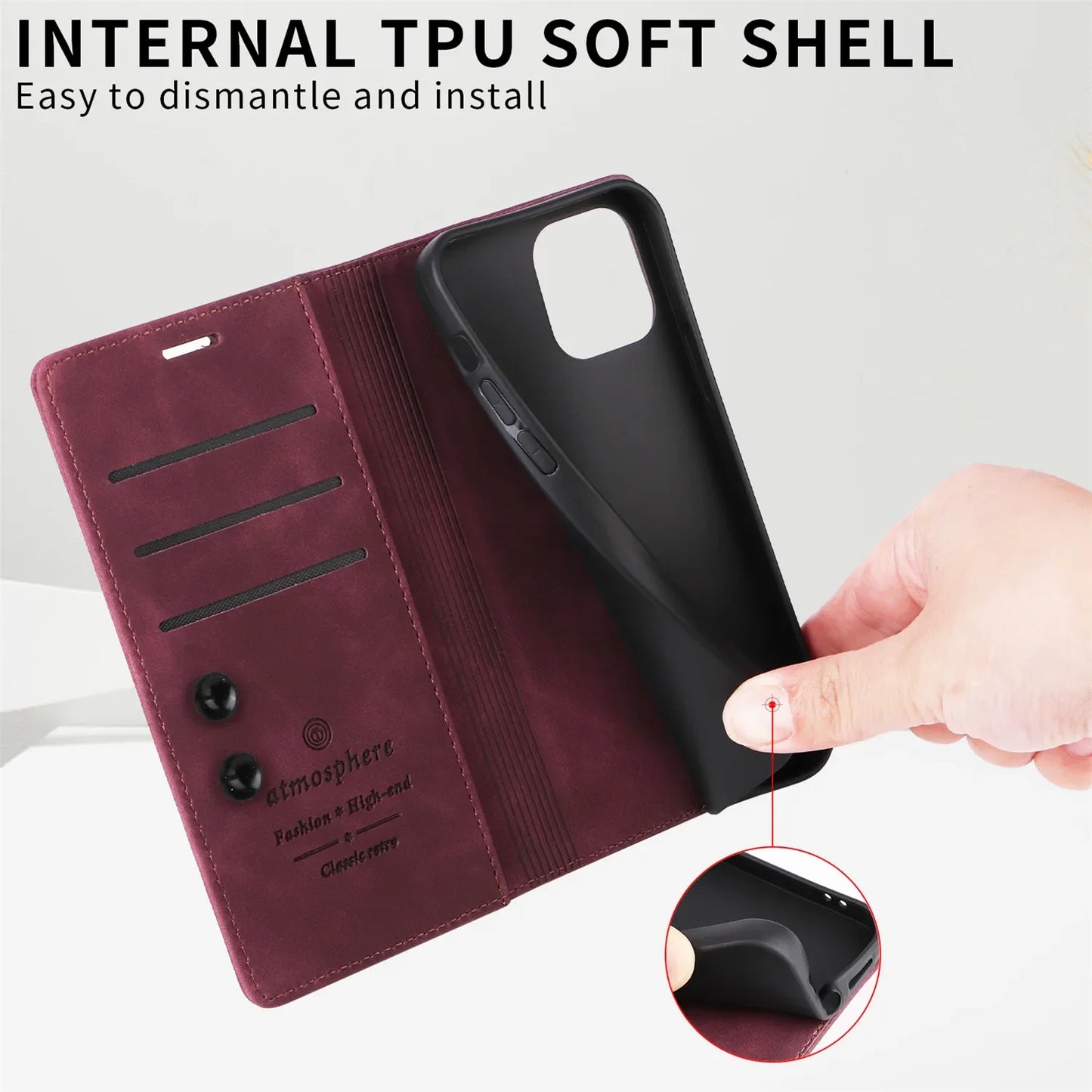 Leather Flip Phone Case For Samsung Galaxy S9 S10 Plus S20 S21 FE S22 S23 S24 Ultra Note 9 10 Plus 20 Ultra Luxury Wallet Cover