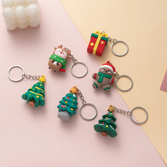 Christmas Keychain Cute Christmas Decoration Pendant Santa Claus Christmas Tree Keychain Pendant Doll Small Gift Key Chains