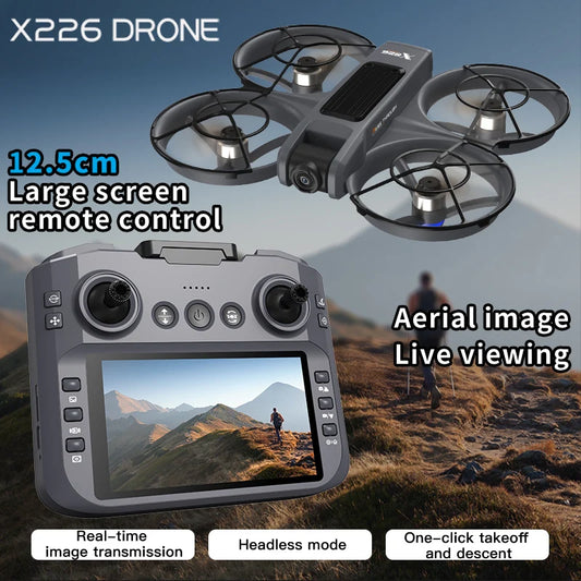 X226 Drone Professional 4K HD Dual Camera LCD VR Remote Control WIFI FPV UAV RC Quadcopter Aerial Photography Airplane Toy Gifts