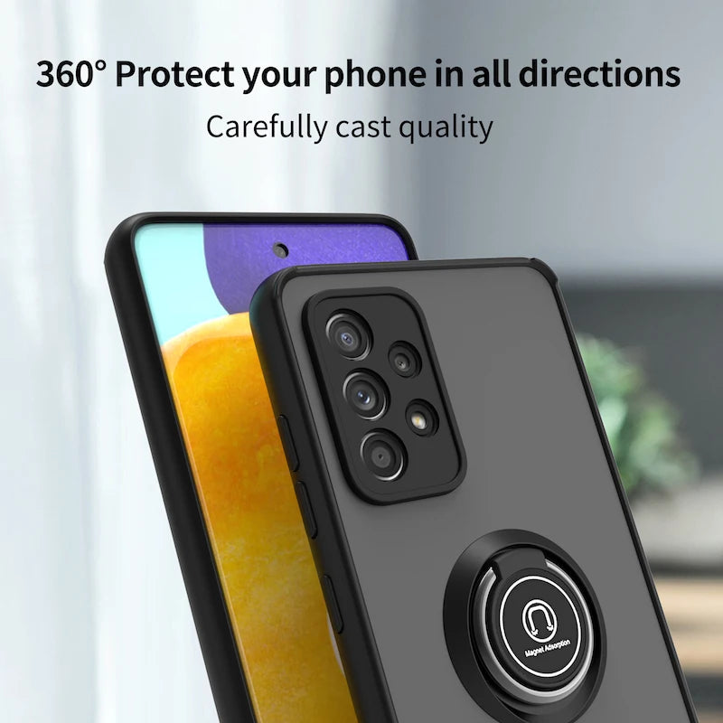 Shockproof Armor Matte Case For Samsung Galaxy A55 A54 A35 A15 A34 A25 A14 A53 A33 A52S S23 S22 S24 Ultra Plus Ring Magnet Cover