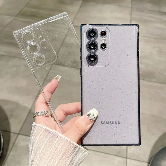 Glitter Transparent Ultra Slim Case for Samsung Galaxy S24 S25 Ultra S23 S22 Plus S21 S20 FE A55 A54 A53 A52 A35 A34 TPU Cover