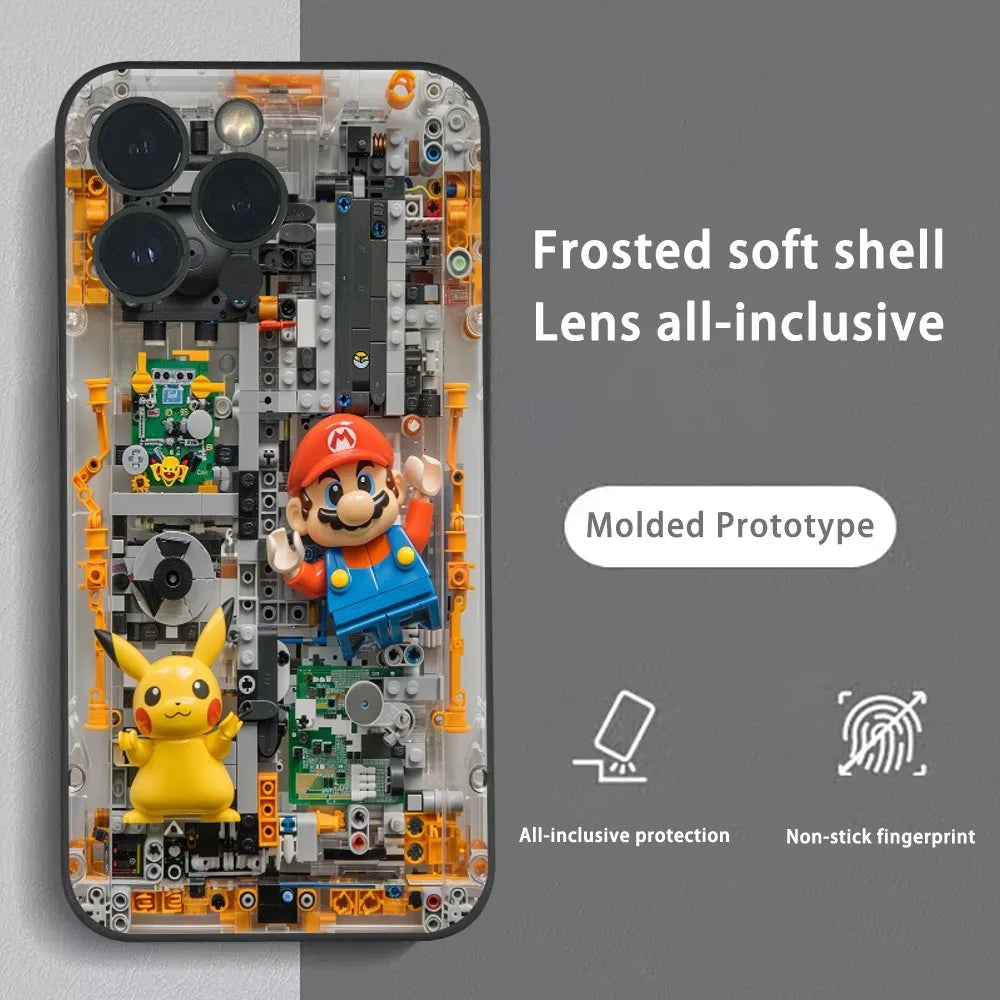 Super M-MarioS Bros Game Phone Case For IPhone 16 15 14 13 12 11 Pro Max Plus Mini Frosted Soft Shell Funda