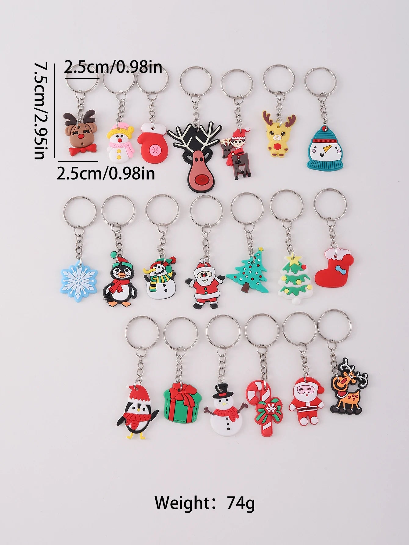 20Pcs Christmas decorations Gifts Keyring, mini Cute Keychain Classroom Prizes, Birthday Christmas party Gift, Gift pack fillers