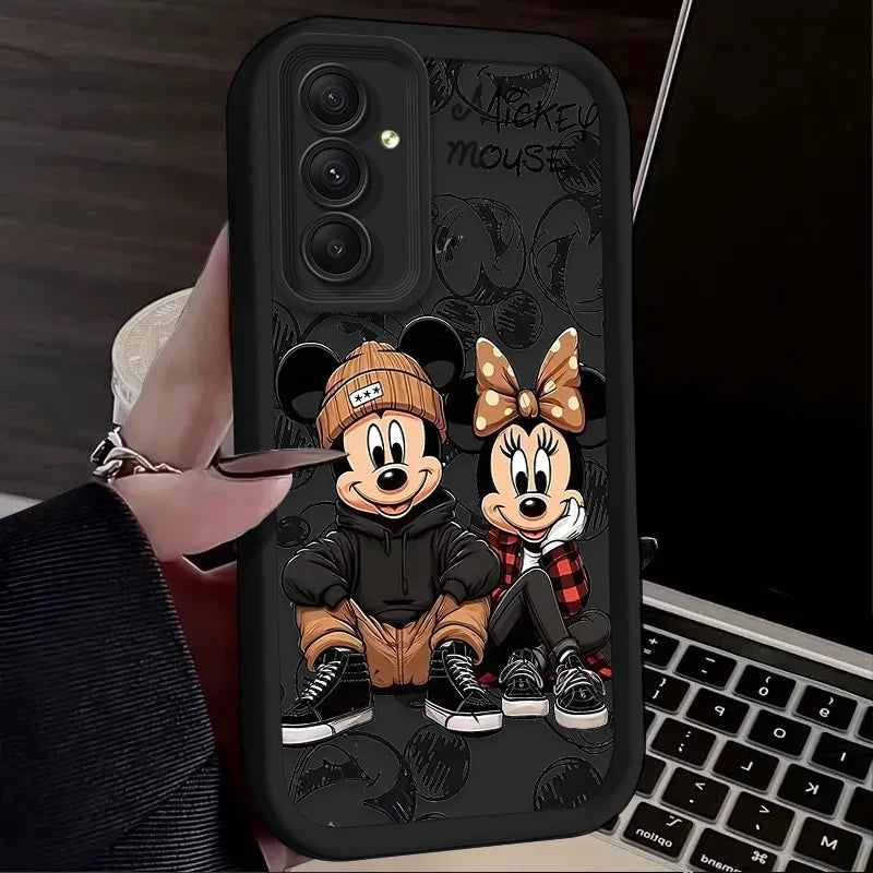 Fashion Disney Mickey Minnie Case for Samsung Galaxy S25 S24 S23 Ultra S22 S21 Plus FE 5G A54 A34 A14 A73 A53 A33 5G Soft Cover