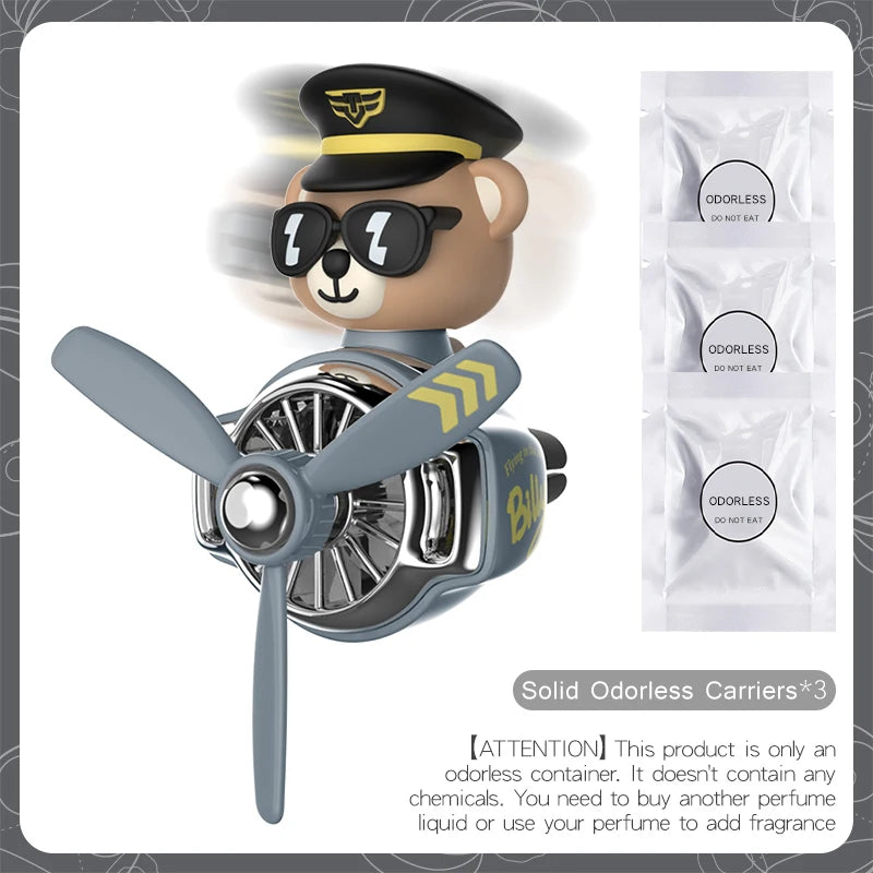 DIY aroma odorless car accessories interor decorations inside ornament plane pilot bear car air fresheners vent clip men cartoon