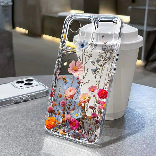 Cute Flower Clear Case For Samsung Galaxy A56 A36 5G Case S25 Ultra S24 FE S23 S22 S21 A55 A16 A35 A26 A06 Shockproof Back Cover