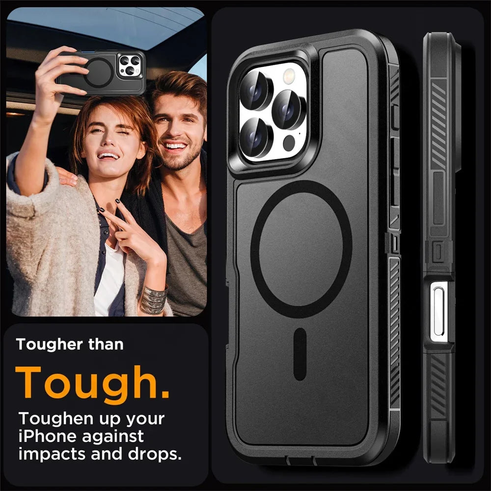 Case For iPhone 16 15 14 13 12 11 Pro XR Max Plus Heavy Duty Shockproof Anti-Scratch Rugged Protective with Kickstand Cover