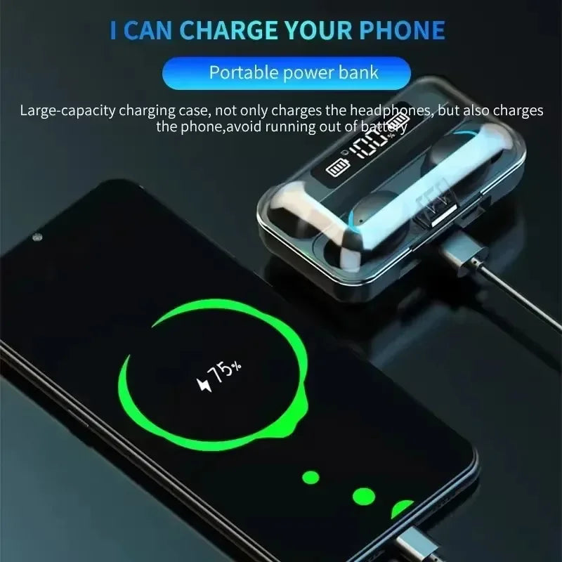 F9 Wireless Earphones Bluetooth Stereo Headphones Sport Waterproof Noise Reduction Wireless Earbuds with Mic for Lenovo Earphone