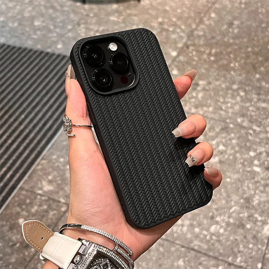 Luxury Knitting Grain Phone Case For iPhone 11 12 13 14 15 16 Pro Max Plus X Xs Max XR Bumper Soft Silicone Cases Cover