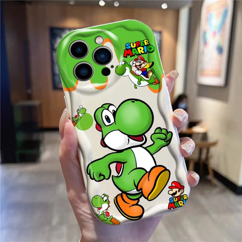 M-Marios Popular Cute Art For Apple iPhone 16 16E 15 14 13 12 11 XR XS X Pro Max Plus Wave Oil Cover Soft Funda Phone Case