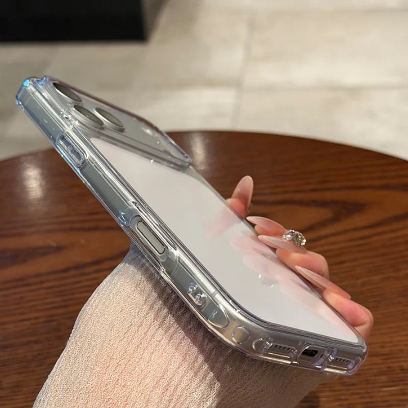Luxury Transparent Soft Acrylic Phone Case For iPhone 17 16 15 14 13 12 11 Pro Max XS X XR 7 8 Plus Mini Shockproof Bumper Cover