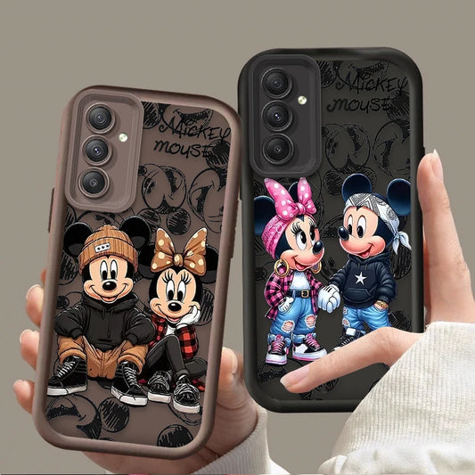 Fashion Disney Mickey Minnie Case for Samsung Galaxy S25 S24 S23 Ultra S22 S21 Plus FE 5G A54 A34 A14 A73 A53 A33 5G Soft Cover