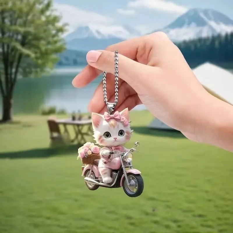 Creative Puppy Man Backpack Rearview Mirrors Pendant Car Hanging Ornaments Car Decoration Accessories Gifts For Women Men