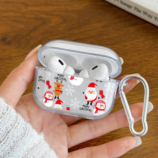Merry Christmas Elk Pattern Headphone Case for Airpods 1or2 3 4 for Airpods Pro2 and Pro Earphone Cover Gift for Family Friend