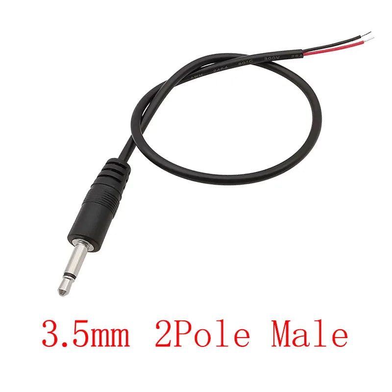 1Pcs 2.5/3.5mm Male Plug/Female Jack Mono/Stereo AUX 2/3/4Pole To Bare Wire Connector DIY Audio Headphone Repair Extension Cable
