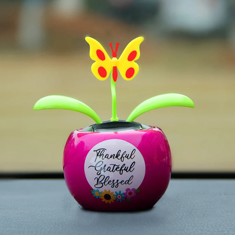 Solar Automatic Swing Solar Flower Car Ornaments