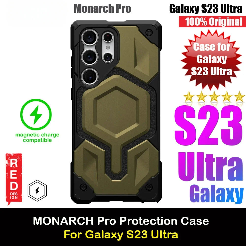 Kevlar Monarch Pro Serie High Qualitiy Drop Protection Case with Magnetic Charging Compatible for Samsung Galaxy S24 Ultra Cover