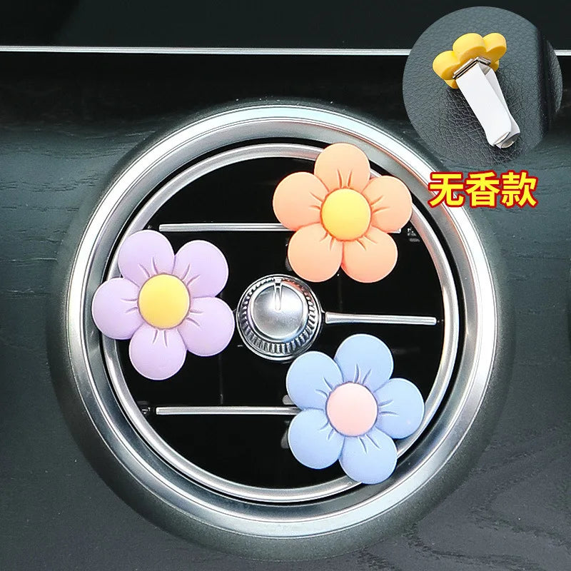 6/3/1PC Set Flower Car Outlet Vent Clip Small Daisy Air Conditioning Clip Car Interior Decoration Aromatherapy Perfume Clip Gift