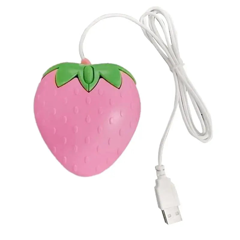 Pink Strawberry Small Optical Mouse Cute Creative Cartoon PC Computer Office Mice Girls Gift Mause for Office Laptop Desktop