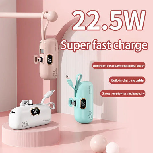Mini Convenient Mobile Power Bank 30000mah Portable Fast Charging suitable for iPhone 16 15 14 Samsung Xiaomi External Battery